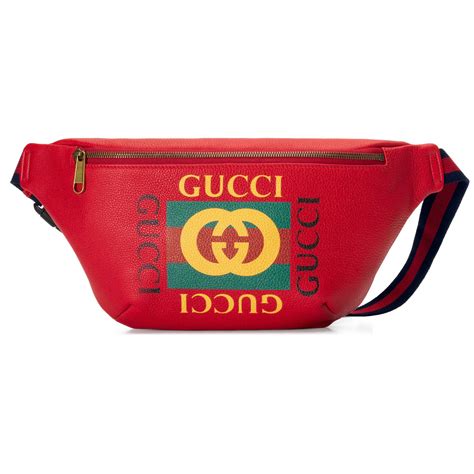 gucci print leather belt bag pantip